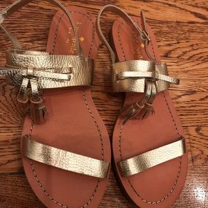 Kate Spade Gold Leather Tassel Sandal